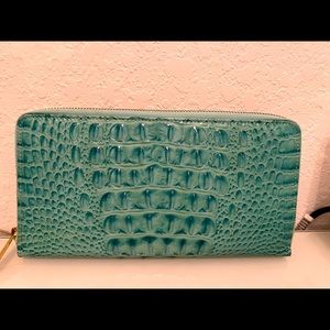 Brahmin teal clutch never used